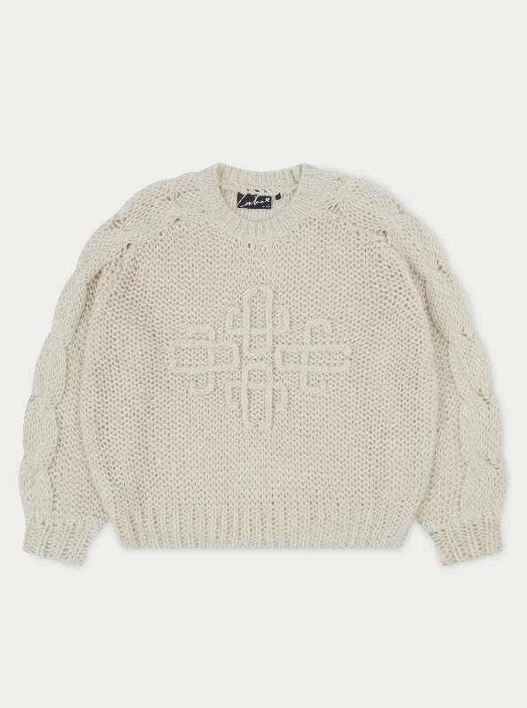 Exclusive Access EMBLEM OVERSIZED KNIT JUMPER - STONE