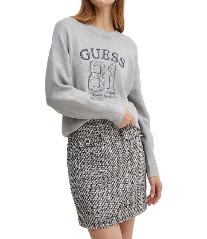Super Sale Guess felpa grigio melange donna