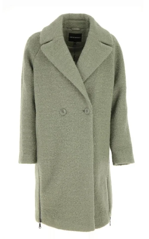Season Finale Sale Double-breasted Celadon Green Coat
