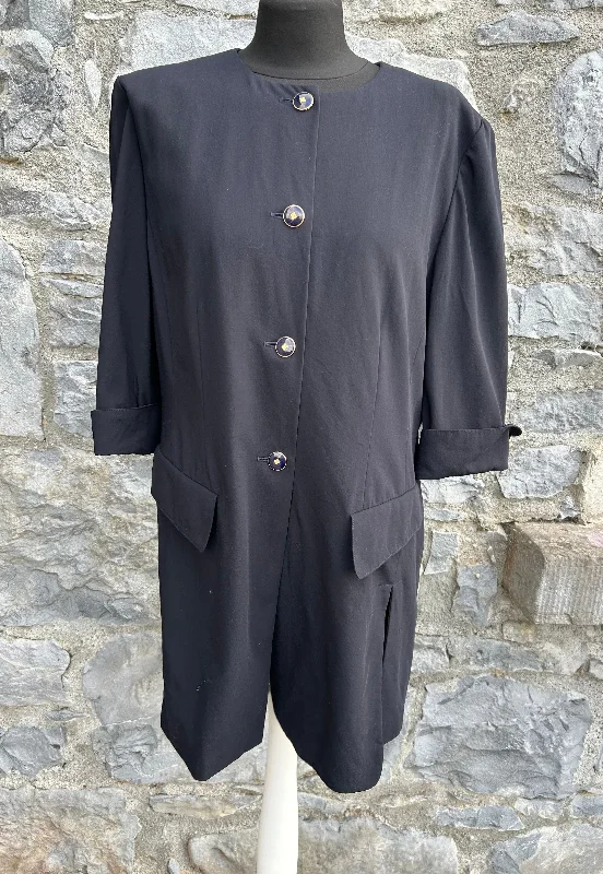 Deep Discounts 90s black long jacket uk 12-14