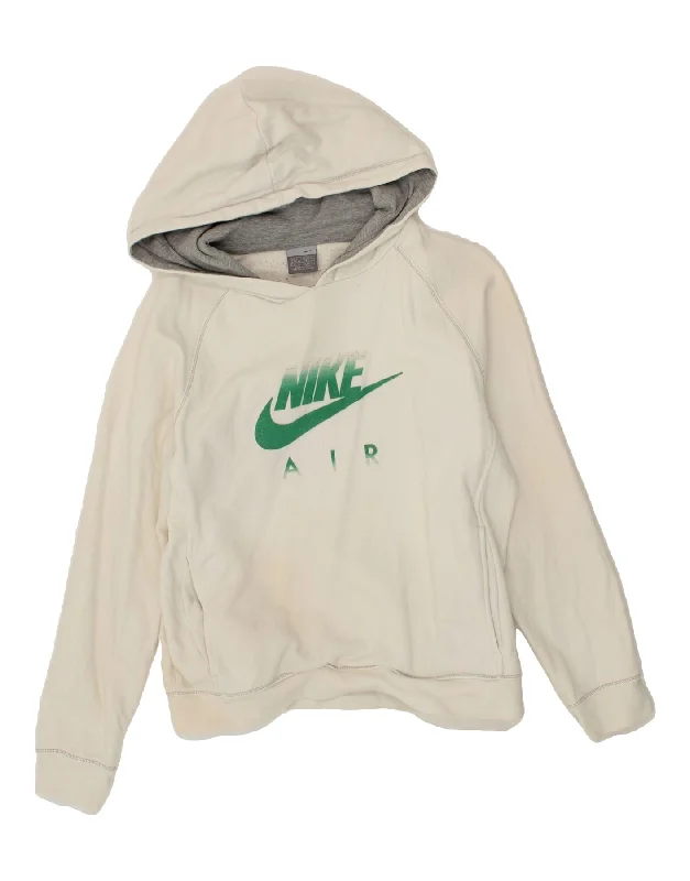 Warehouse Sale NIKE Womens Graphic Hoodie Jumper UK 14/16 Large White Cotton