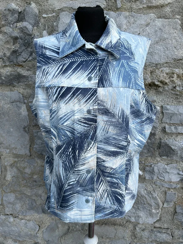 Best Bargains 90s blue palm leaves gilet uk 12-14