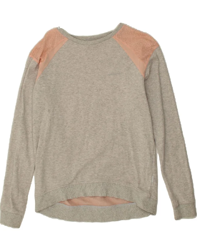 Midnight Sale ADIDAS Womens Sweatshirt Jumper UK 10 Small Grey Colourblock
