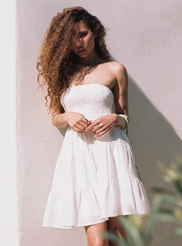 Year-End Clearance Fahy Strapless Mini Dress White