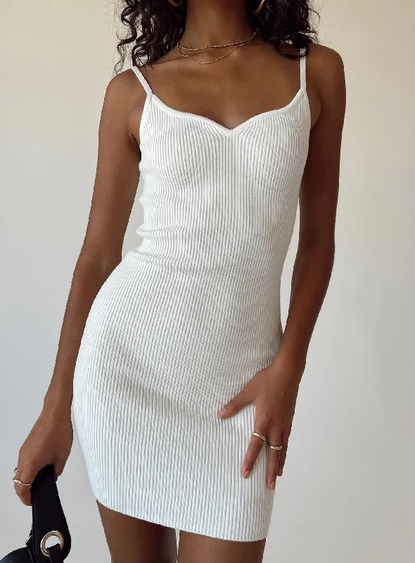 Can't Miss Breton Mini Dress White