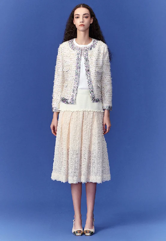 Steals and Deals Luxurious Sequined Tweed Jacket