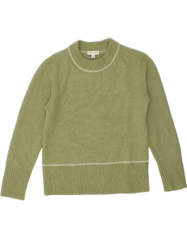 Price Blitz WAREHOUSE Womens Crew Neck Jumper Sweater UK 8 Small Green Acrylic