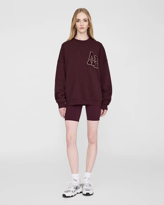 Huge Savings MILES OVERSIZED SWEATSHIRT LETTERMAN / DARK BURGUNDY