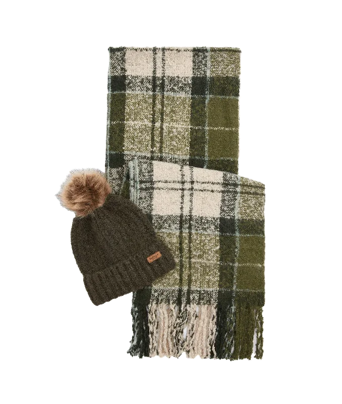 Can't Be Beat Saltburn Beanie & Tartan Scarf Gift Set - Multi