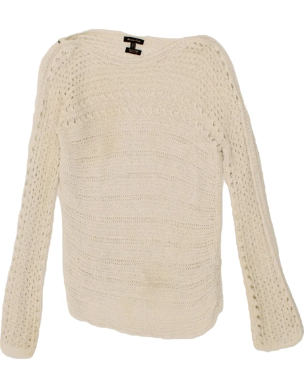 Final Markdown MASSIMO DUTTI Womens Crop Boat Neck Jumper Sweater UK 12 Medium White Final Markdown MASSIMO DUTTI Womens Crop Boat Neck Jumper Sweater UK 12 Medium White