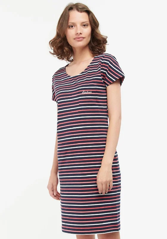 Savings Bonanza Barbour Womens Harewood Jersey Dress, Navy Multi