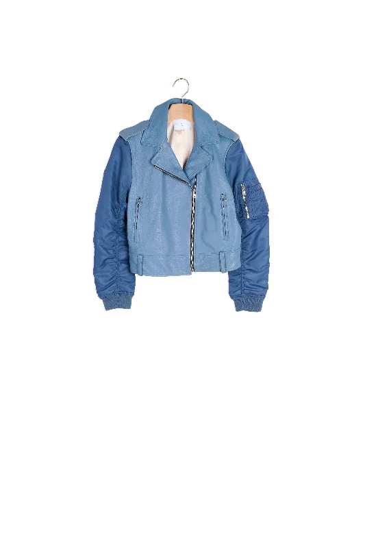 Low Prices Veste en cuir et manches teddy