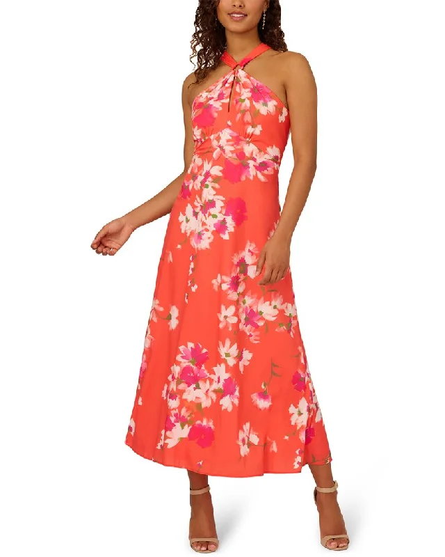 Bargain Blast Adrianna Papell Empire Halter Chiffon Dress