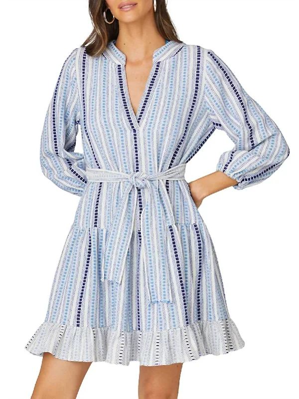 Amazing Deals Umbrella Mini Dress In Light Blue Multi