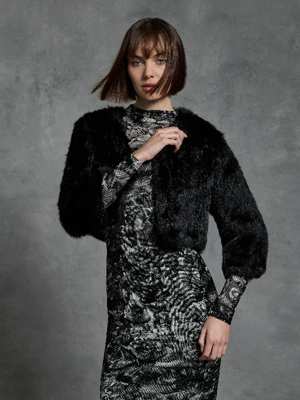 Warehouse Sale Fur Bolero - Black