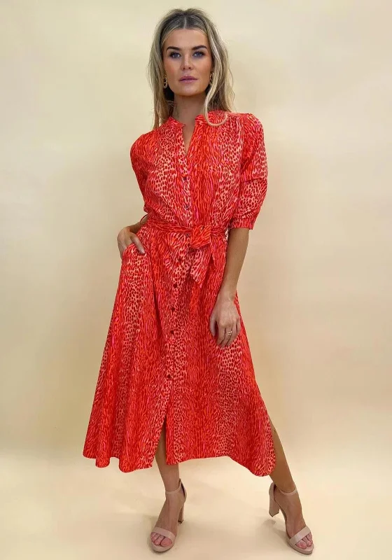 Unbeatable Prices Kate & Pippa Capri Animal Print Midi Dress, Orange Multi