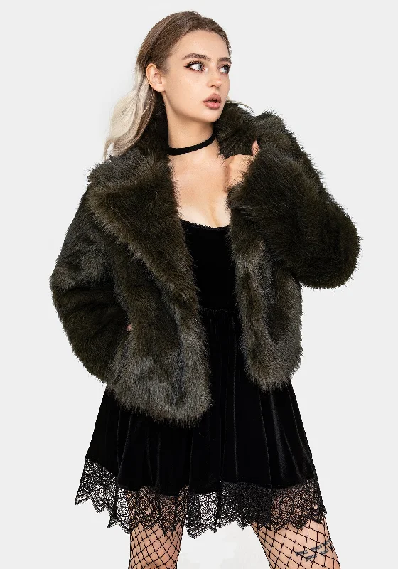 Special Promotion Monstrum Cropped Faux Fur Jacket