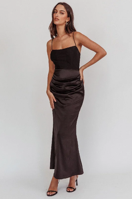 New Markdowns Morella Draped Waist Maxi Dress Black