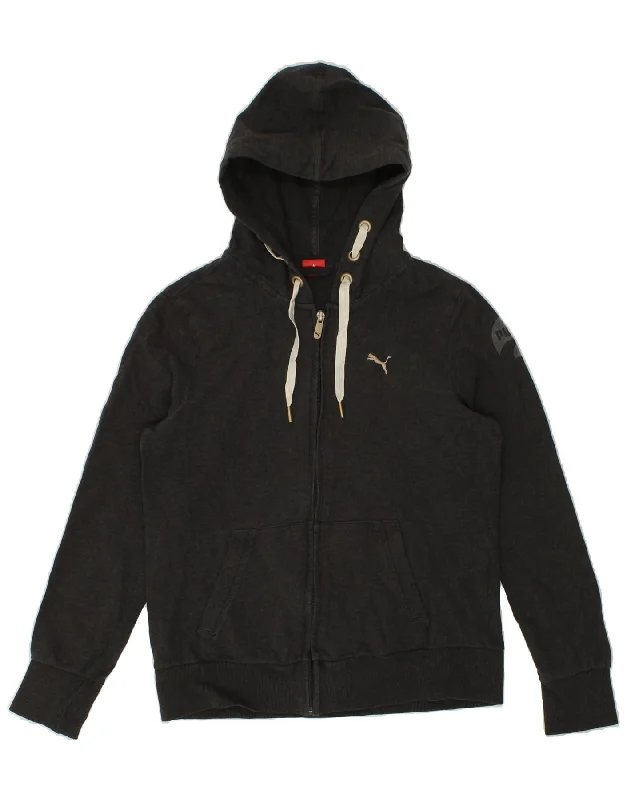 Best Deals PUMA Womens Zip Hoodie Sweater UK 14 Large Black Cotton