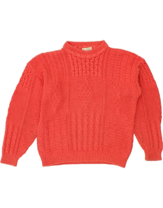 Hurry In CARRAIG DONN Womens Turtle Neck Jumper Sweater UK 10 Small Orange Cotton