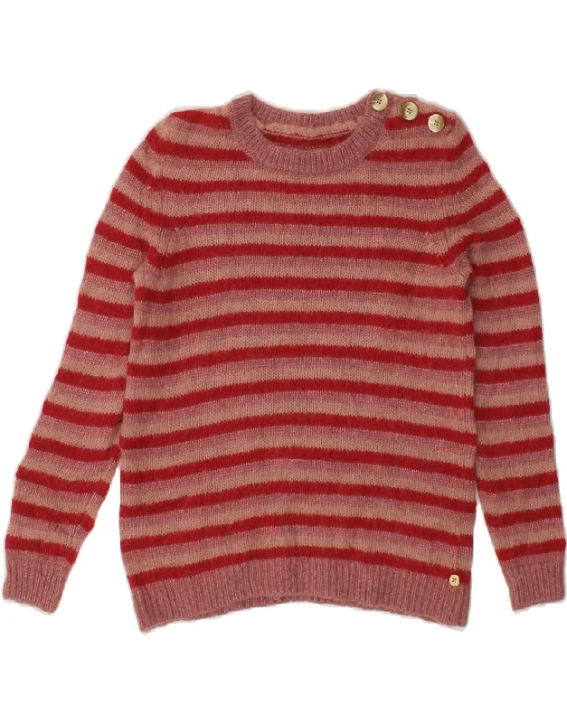 Daily Specials VINTAGE Womens Crew Neck Jumper Sweater UK 10 Small Red Striped