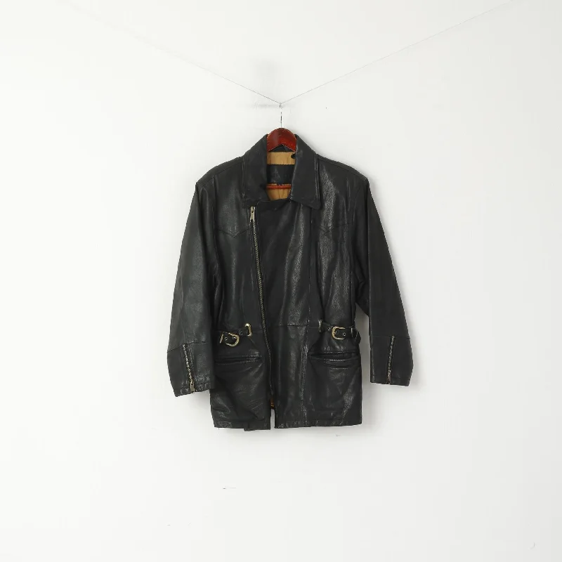 Season Finale Sale Rossetti Women 38 M Jacket Black Pig Leather Ramones Vintage Heavy Full Zipper Top Season Finale Sale Rossetti Women 38 M Jacket Black Pig Leather Ramones Vintage Heavy Full Zipper Top