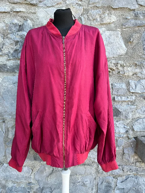 Lowest Price Maroon silk bomber jacket L/XL