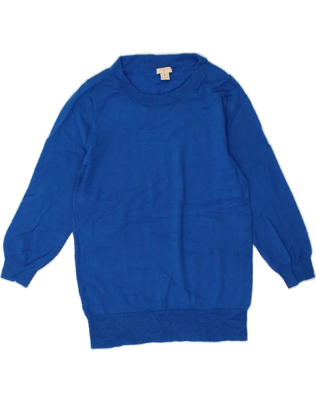 Super Sale J. CREW Womens 3/4 Sleeve Boat Neck Jumper Sweater UK 12 Medium Blue