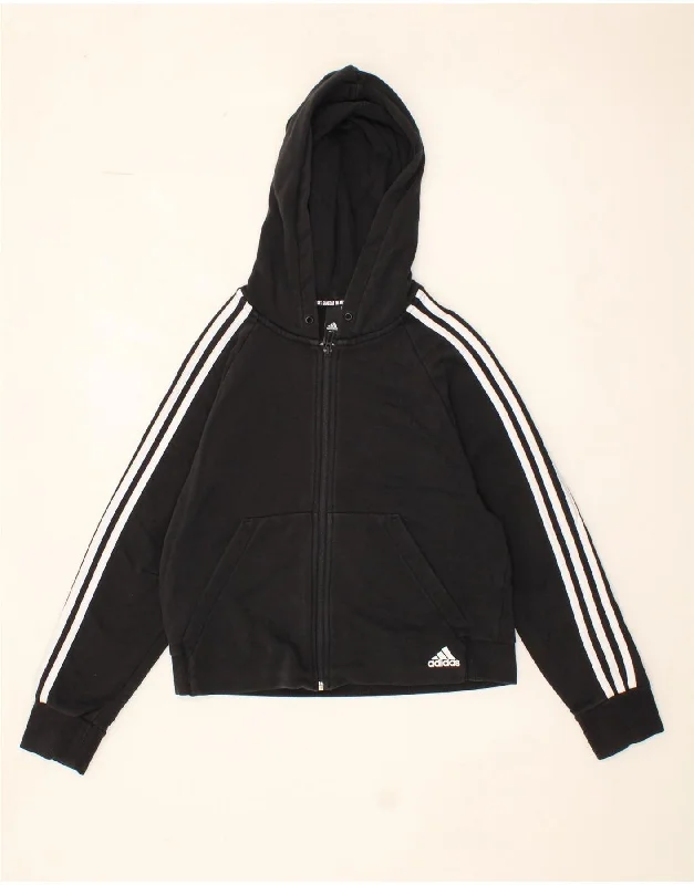 Extra Savings ADIDAS Womens Zip Hoodie Sweater UK 8/10 Small Black Cotton