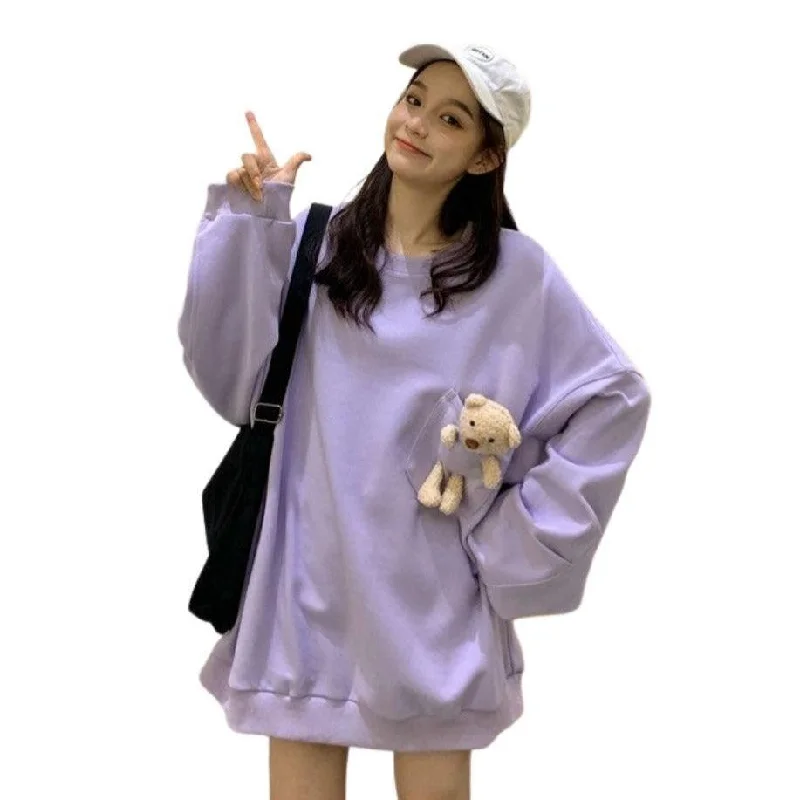 Price Break Teddy Bear Companion Lightweight Women's Sweatshirt Pullover Cute Kawaii Harajuku Girls Top Korean Style Price Break Teddy Bear Companion Lightweight Women's Sweatshirt Pullover Cute Kawaii Harajuku Girls Top Korean Style