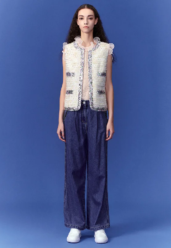 YEAR-End Clearance Luxurious Sequined Tweed Vest