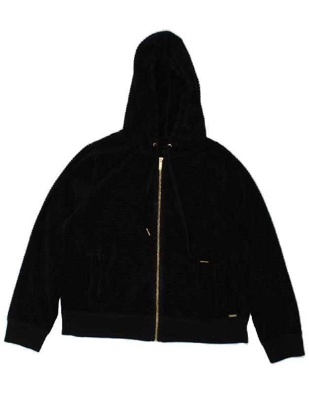Special Savings CALVIN KLEIN Womens Zip Hoodie Sweater UK 16 Large Black Cotton