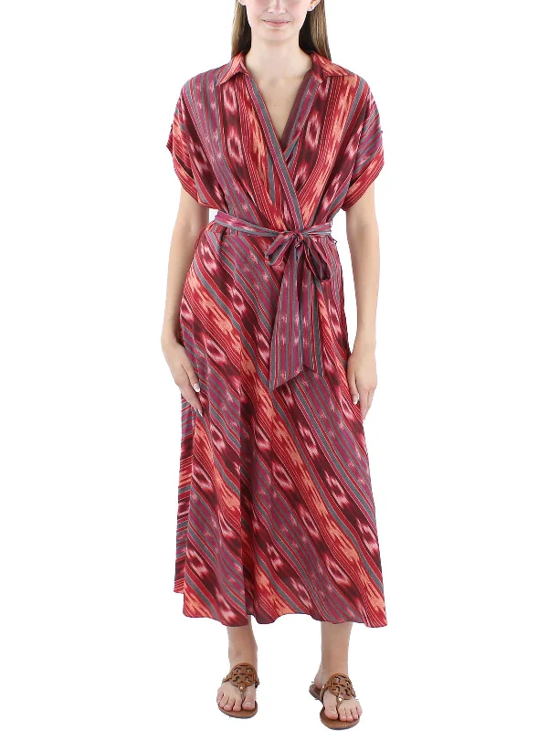 Final Markdown Womens Striped Polyester Maxi Dress