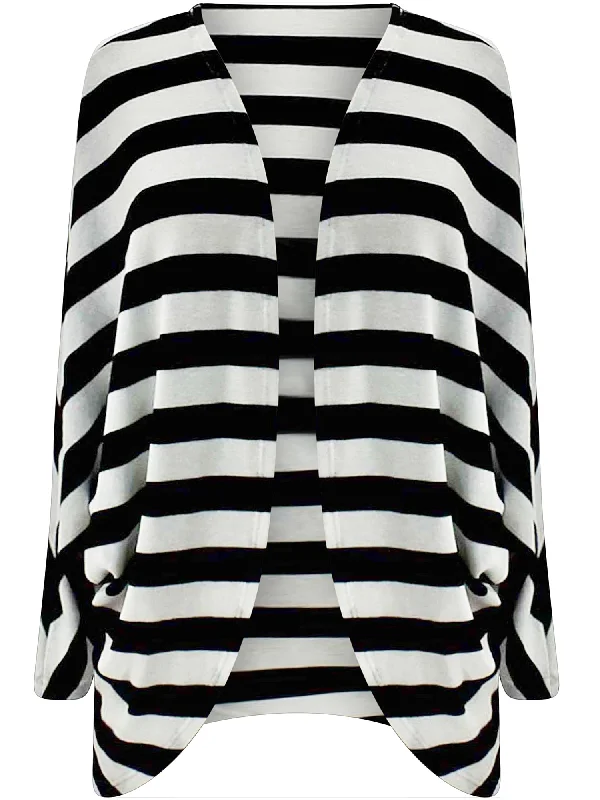 Seasonal Sale Draped Front Multicolor Bat Sleeve Shrug Jacket