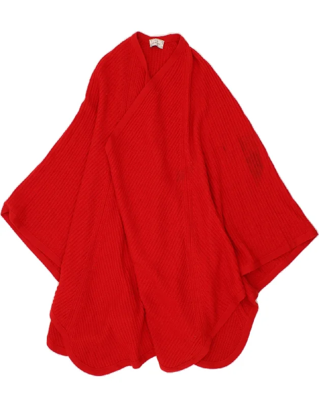Super Sale VINTAGE Womens Poncho Jumper One Size Red