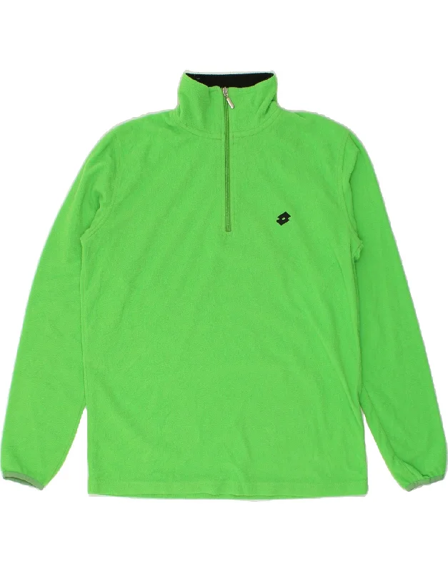 Buy More, Save More LOTTO Womens Zip Neck Fleece Jumper UK 18 XL Green Polyester