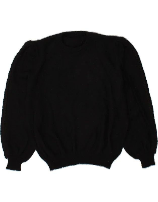 VINTAGE Womens Crew Neck Jumper Sweater UK 18 XL Black