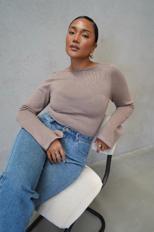 YEAR-End Clearance RAE KNIT TOP MOCHA