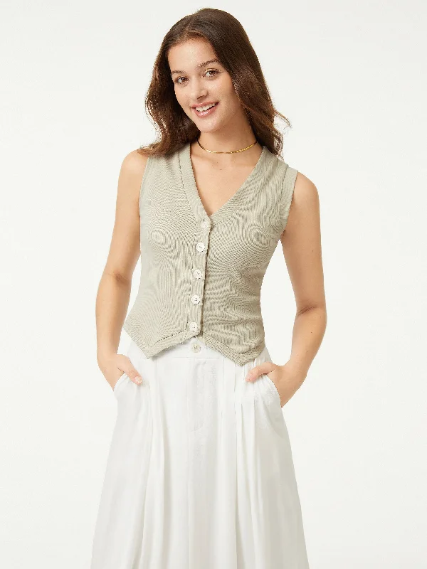 V-Neck Button-Down Waistcoat