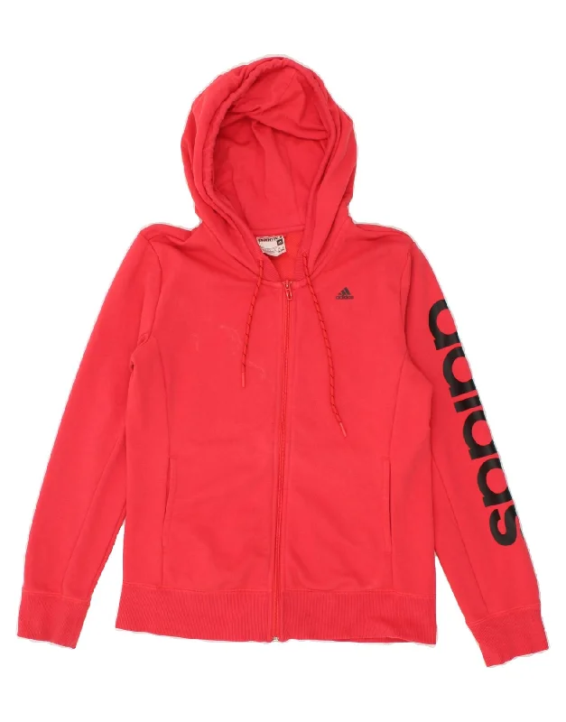 Price Rollback ADIDAS Womens Climalite Graphic Zip Hoodie Sweater UK 16/18 Large Pink