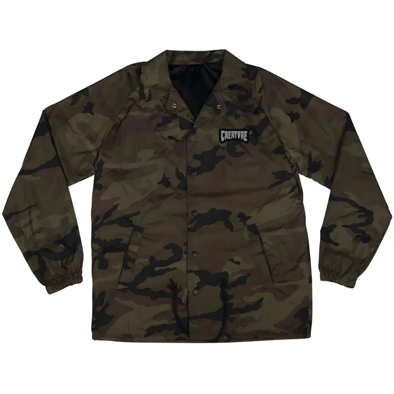 Massive Deals Creature Logo Trench Coach Windbreaker Men's Jackets (Refurbished, Without Tags)
