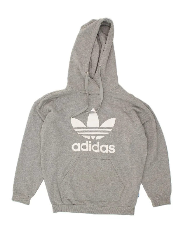 Sale Event ADIDAS Womens Loose Fit Graphic Hoodie Jumper UK 12 Medium  Grey Cotton