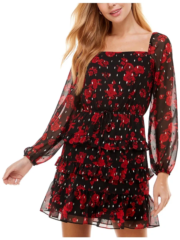 Mega Sale Juniors   Womens Ruffled Mini Cocktail and Party Dress