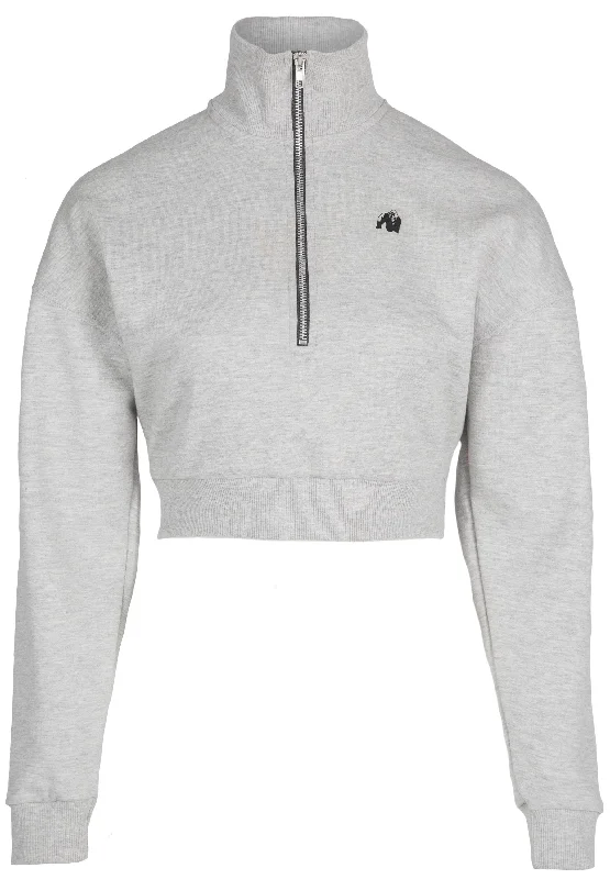 Price Meltdown Ocala Cropped Half-Zip Sweatshirt - Gray