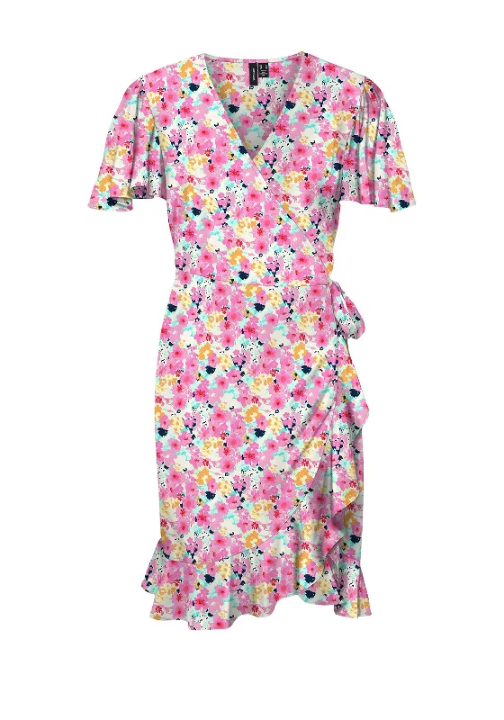 Bonus Savings Vero Moda Emma Floral Wrap Mini Dress, Multi