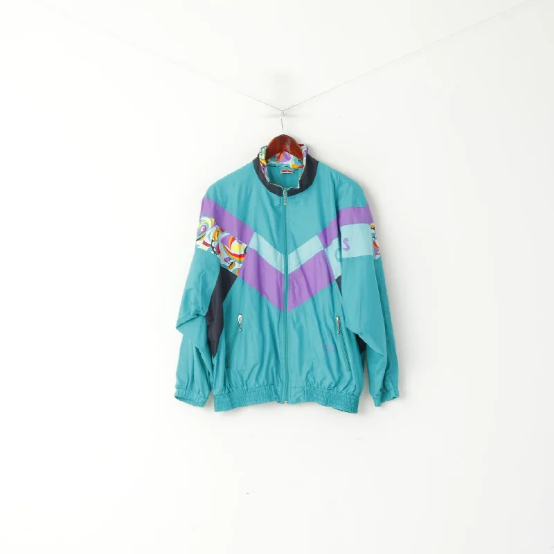 Discount Deals Triumph Women 40 L Jacket Green Abstract Vintage Sport Full Zipper Bomber Top