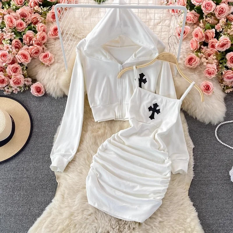 Act Fast Embroidered two-piece suit, sexy dress     S4029
