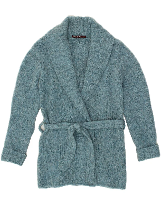 Exclusive Access RIFLE Womens Cardigan Sweater UK 16 Large Blue Acrylic