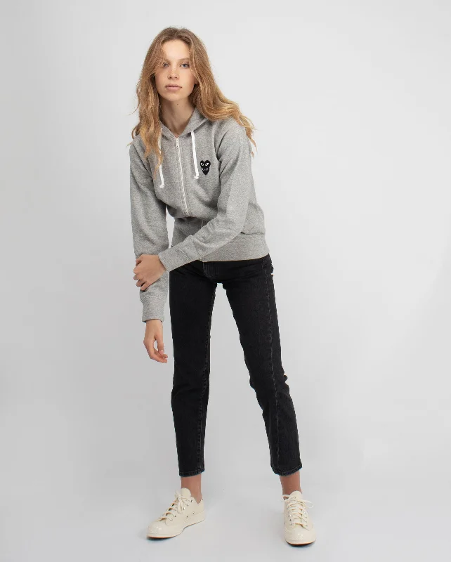 The Best Prices T301 DOUBLE BLACK HEART HOODIE/ GREY