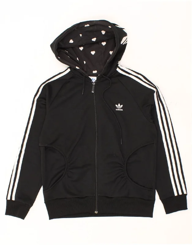 Closeout Sale ADIDAS Womens Zip Hoodie Sweater IT 48 XL Black Polyester